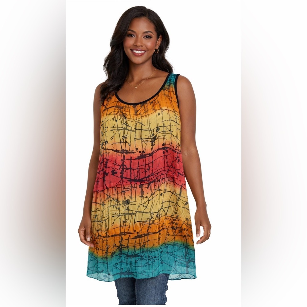 PTP 34 inches Multicolor Sleeveless Dress
